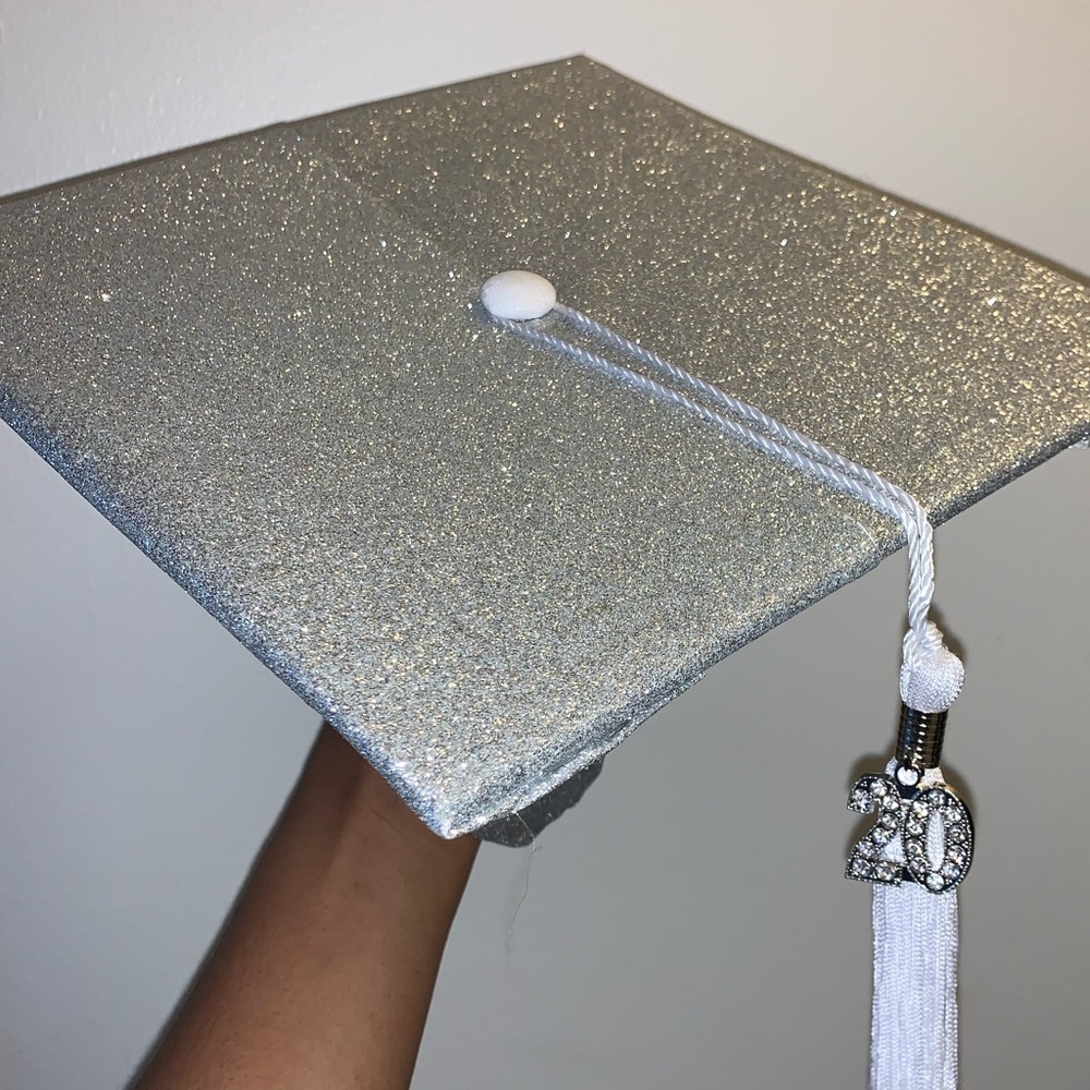 Glitter Graduation Cap & Tassle 🎓🤍